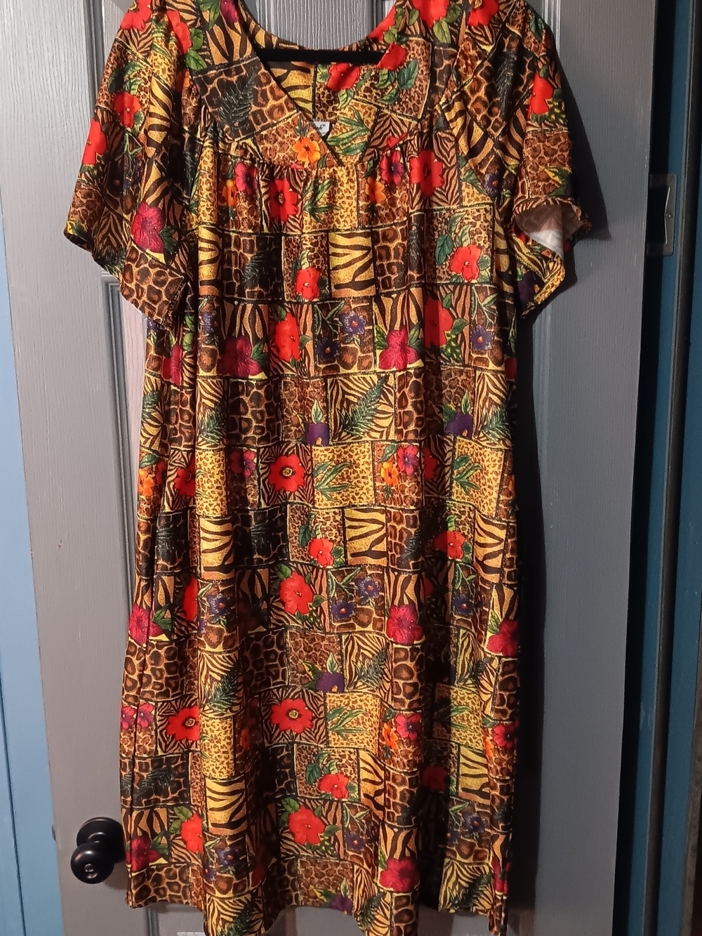 Anthony Richards Orange and Green Tropical Print Dress